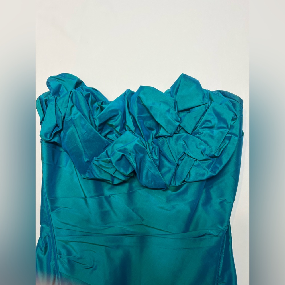 Juan Carlos Pinera Silk Corset Top Ruffle Detail Blue Size Small Vintage Bustier - Picture 4 of 8